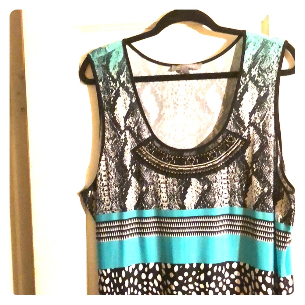 Turquoise & black & white Maxi dress beautiful